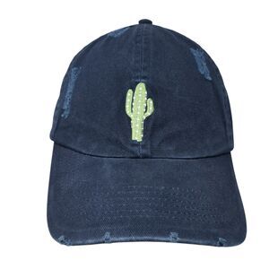 Cactus Slideback Hat Blue One Size Adjustable Embroidered 6 Panel